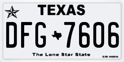 TX license plate DFG7606