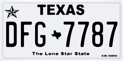 TX license plate DFG7787