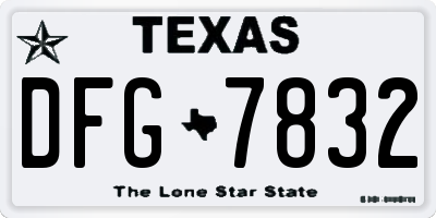 TX license plate DFG7832