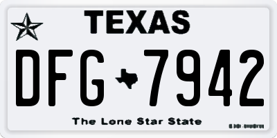 TX license plate DFG7942