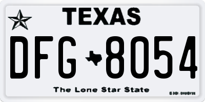 TX license plate DFG8054