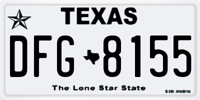 TX license plate DFG8155