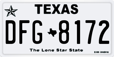 TX license plate DFG8172