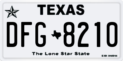 TX license plate DFG8210