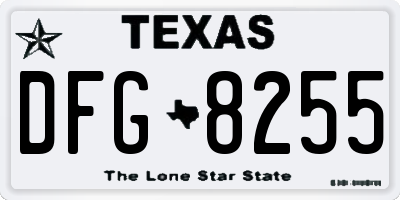 TX license plate DFG8255