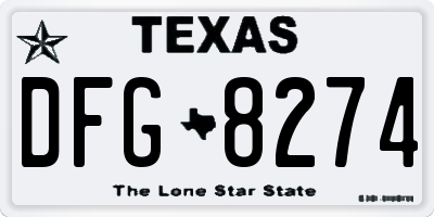 TX license plate DFG8274
