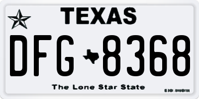 TX license plate DFG8368