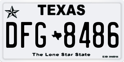 TX license plate DFG8486