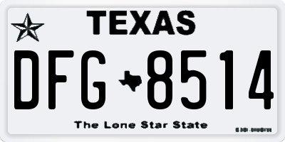 TX license plate DFG8514