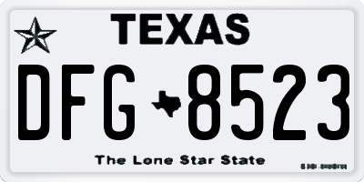TX license plate DFG8523