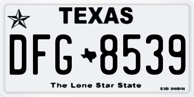 TX license plate DFG8539