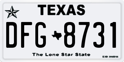 TX license plate DFG8731