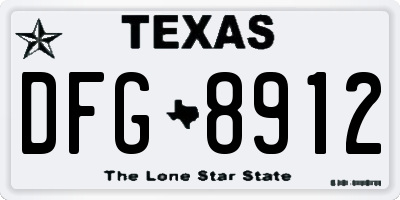 TX license plate DFG8912