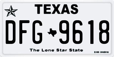 TX license plate DFG9618