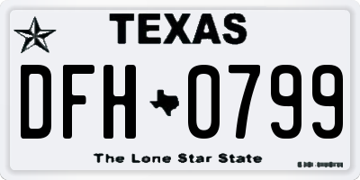 TX license plate DFH0799