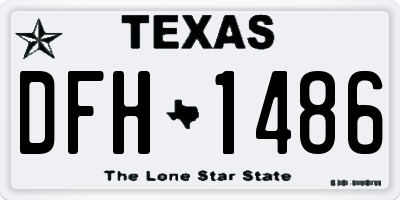 TX license plate DFH1486