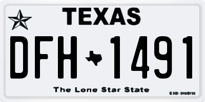 TX license plate DFH1491