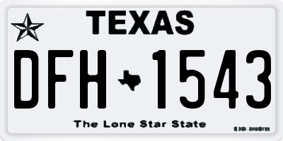 TX license plate DFH1543