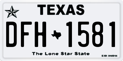 TX license plate DFH1581