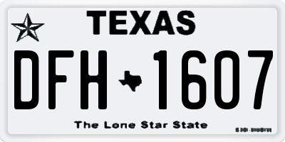 TX license plate DFH1607