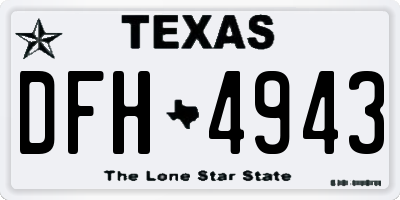 TX license plate DFH4943