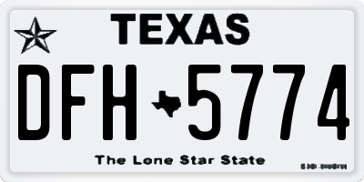 TX license plate DFH5774