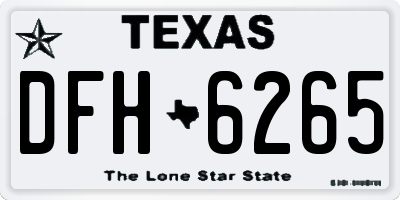 TX license plate DFH6265