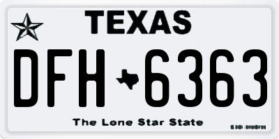TX license plate DFH6363