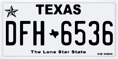 TX license plate DFH6536