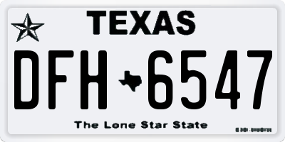 TX license plate DFH6547