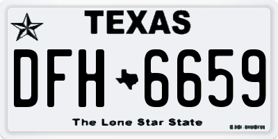 TX license plate DFH6659