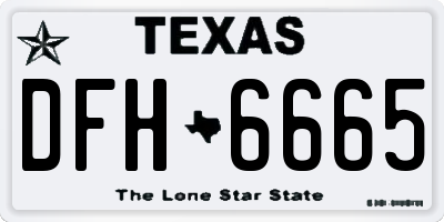 TX license plate DFH6665