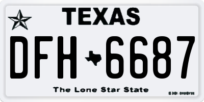 TX license plate DFH6687