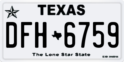 TX license plate DFH6759