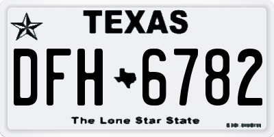 TX license plate DFH6782