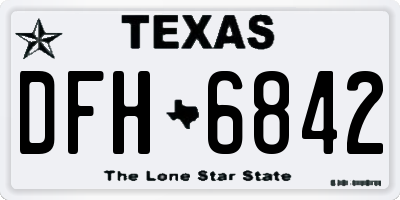 TX license plate DFH6842