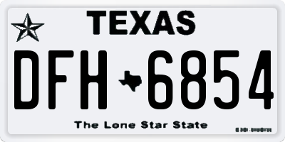 TX license plate DFH6854