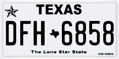 TX license plate DFH6858