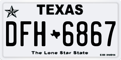 TX license plate DFH6867