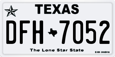 TX license plate DFH7052