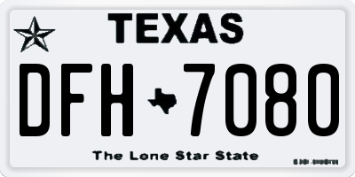 TX license plate DFH7080