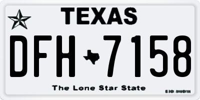 TX license plate DFH7158