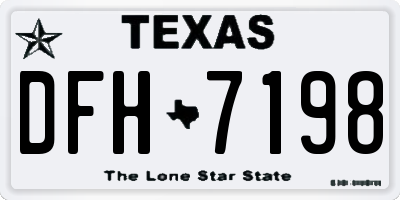 TX license plate DFH7198