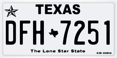 TX license plate DFH7251