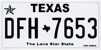 TX license plate DFH7653