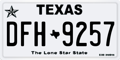TX license plate DFH9257