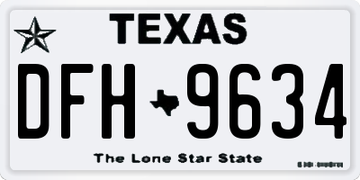 TX license plate DFH9634