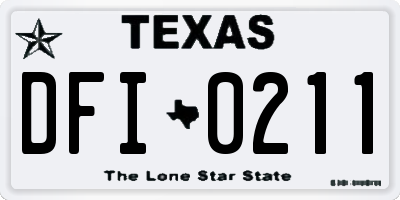 TX license plate DFI0211