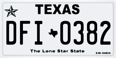TX license plate DFI0382