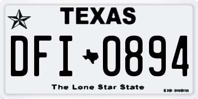 TX license plate DFI0894